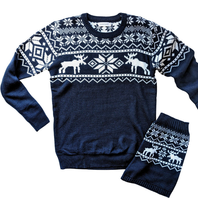 Fundraising - Matching Pet and Owner Christmas Sweaters: Merry Moose